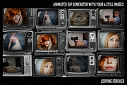 Old TV Stack-Animated GIF generator, a Templates & Theme by the little wonder shop (Thumbnail 1 of 5)