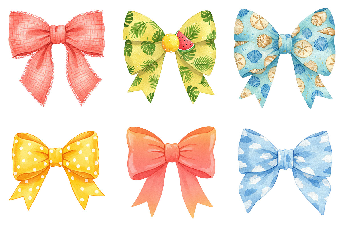 Summer Bow Clipart Bundle, an Illustration by cherrydesign (Photo 2 of 3)
