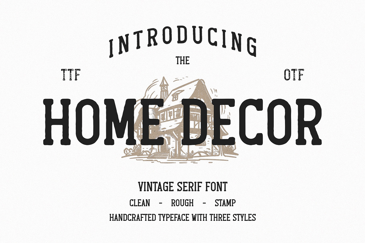 Home Decor - Vintage Slab Serif Font, a Slab Serif Font by ariodsgn (Photo 1 of 7)