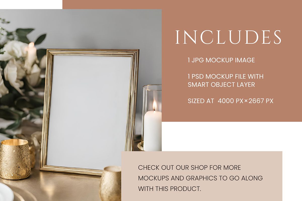 Wedding Sign Gold Frame Mockup, a Merchandise Mockup by Summit Avenue (Photo 4 of 5)