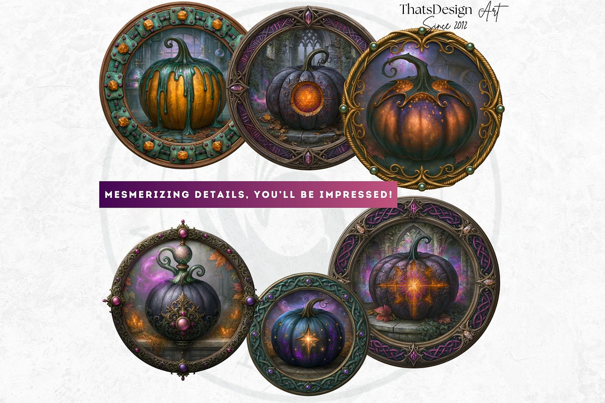 Fantasy Autumn Pumpkins, a Seasonal Illustration by ThatsDesignArt (Photo 10 of 14)