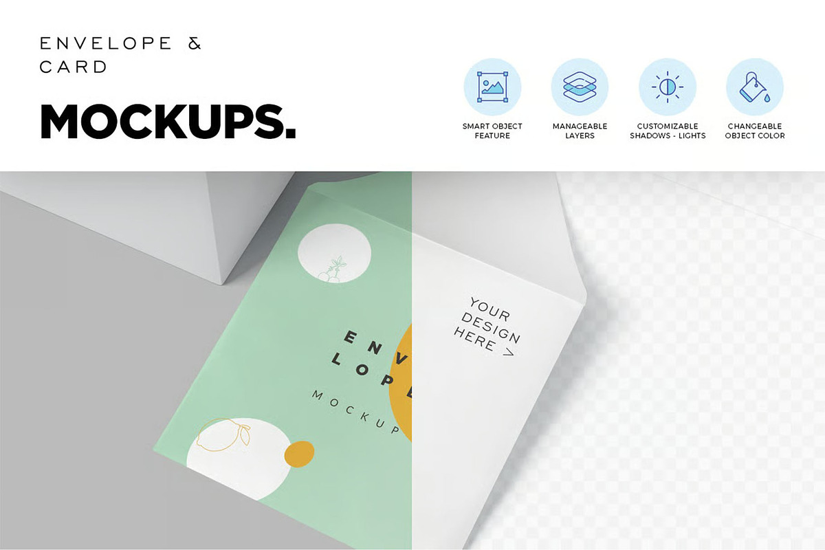 Envelope & Card Mockups, an Advertising Mockup by megostudi0 (Photo 4 of 6)