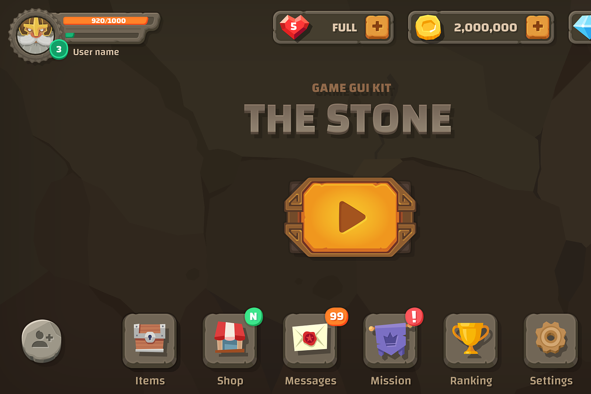 GUI - The Stone, an UI Kit Template by LAYERLAB (Photo 8 of 31)