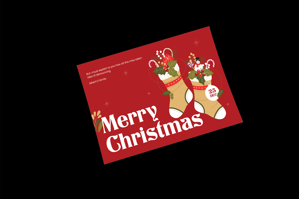 Red Christmas Greeting Card, a Card Template by Neermana (Photo 2 of 4)