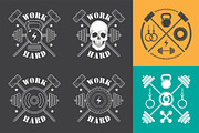 Workout and Fitness emblems set, an Icon by valeri_si (Thumbnail 2 of 2)