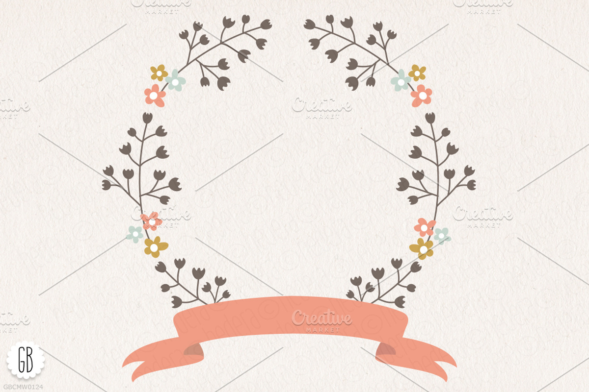 Floral wreaths laurels ribbons c73, an Illustration by GrafikBoutique (Photo 3 of 3)