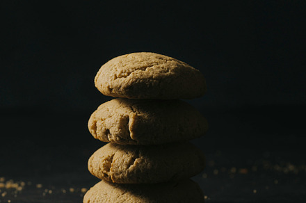 Whole grain almond cookies on a plat