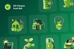 Greeny Environment & Ecology 3D Icon