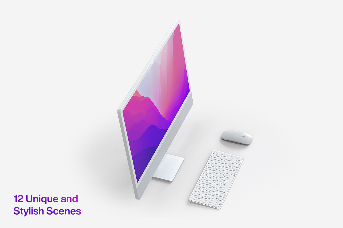 12 Ultra-Realistic iMac 24 Mockups, an iPad Mockup by Smotrow Related (Photo 13 of 15)