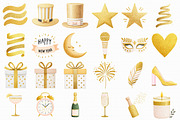 Golden Glitter Happy New Year Clipar, an Illustration by Libby Wishes (Thumbnail 6 of 6)
