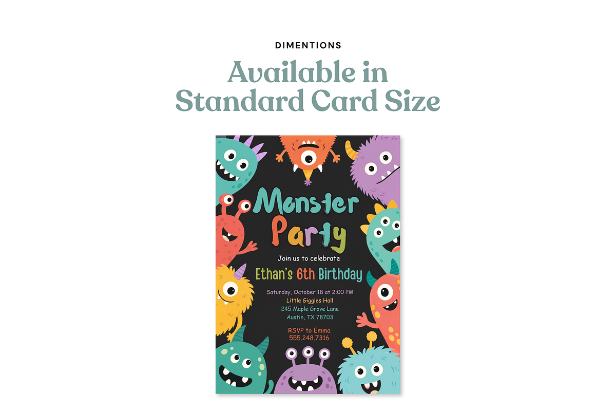 Monster Birthday Party Invitation, an Invitation Template by heynomi (Photo 17 of 19)
