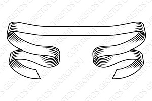 Ribbon Scroll Parchment Banner, an Illustration by Christos Georghiou