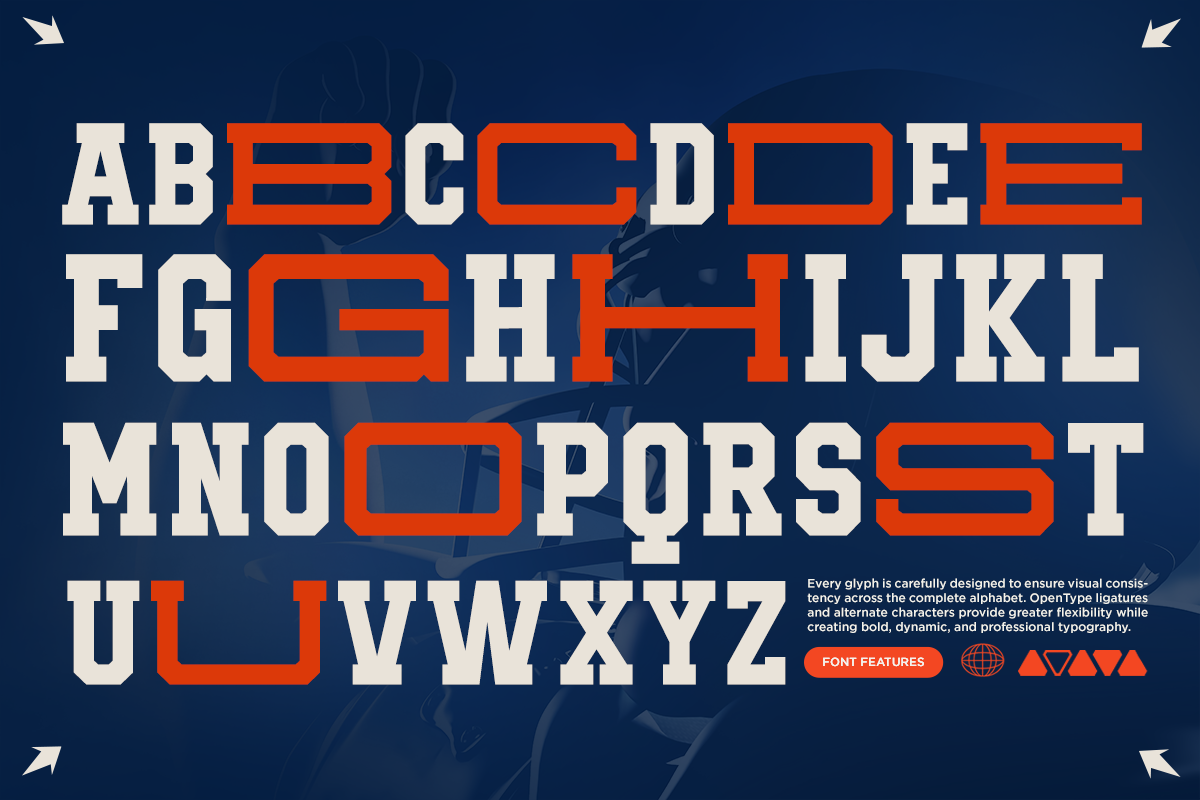 Lancero - Sports Slab Serif Font, a Slab Serif Font by RagamKata (Photo 9 of 10)