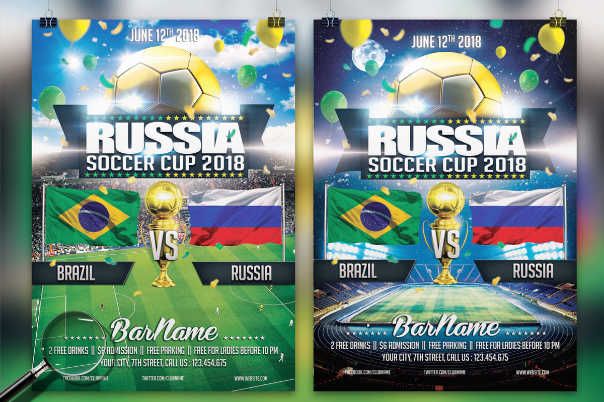 Soccer World Cup 2022 | 2in1 Flyer, a Flyer Template by GIGA-TEMPLATE (Photo 1 of 9)