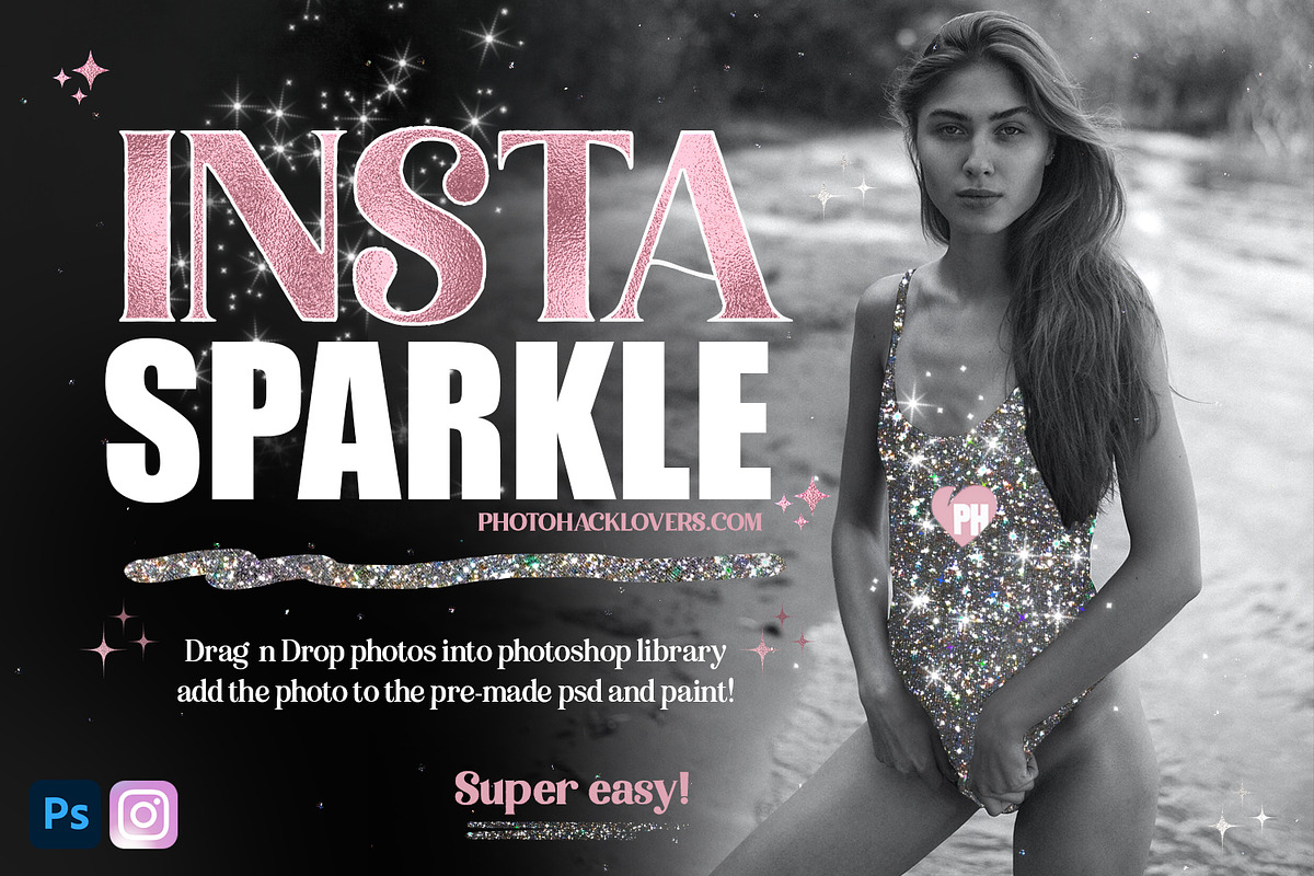Sparkle Photoshop Instagram Template, a Social Media Template by Photohacklovers (Photo 1 of 6)