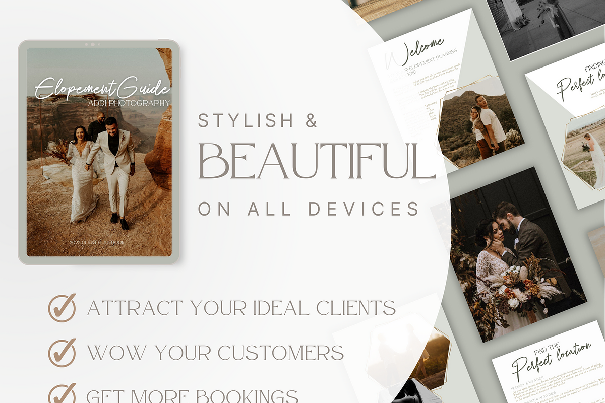 GOLD Elopement Photography Guide, a Magazine Template by Signature Edits (Photo 2 of 11)