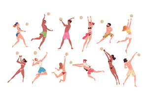 Beach volleyball players. Man woman, a Sport Illustration by Stock-Smart-Start
