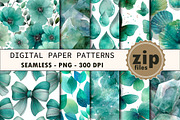 Green Silver Glitter Digital Paper, a Texture Graphic by CitraGraphics (Thumbnail 1 of 6)