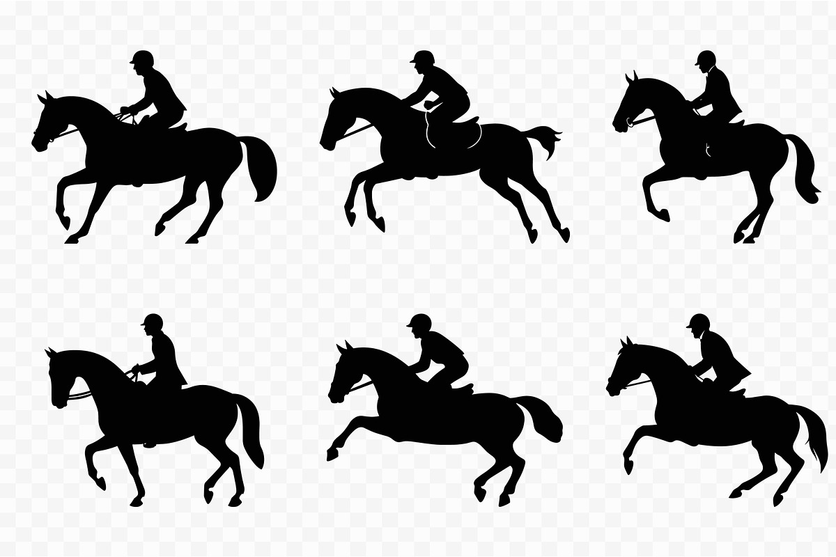 Racing Horses Black Silhouettes Set, an Animal Illustration by Gfx Expert Team (Photo 2 of 3)