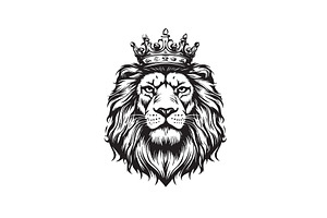Vector of lion head wearing., an Animal Illustration by yod67