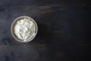 Creamy texture of fresh whipped crea, a Photo by Tanuart