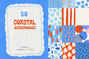 50 Coastal Handdrawn Backgrounds, a Background Graphic by PaperJamLab (Thumbnail 1 of 17)