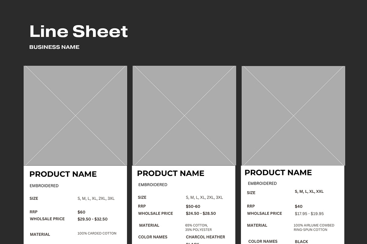 Line Sheet Canva Template preview 4