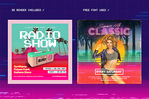 80's Synthwave Square Artpack