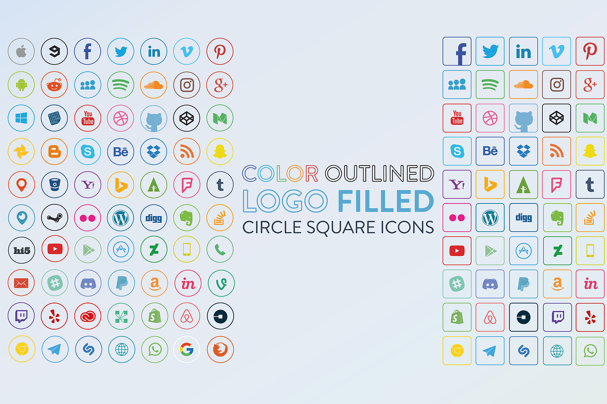 1050 Social Media Icons, a Social Media Template by RobertvanHaaren (Photo 7 of 8)
