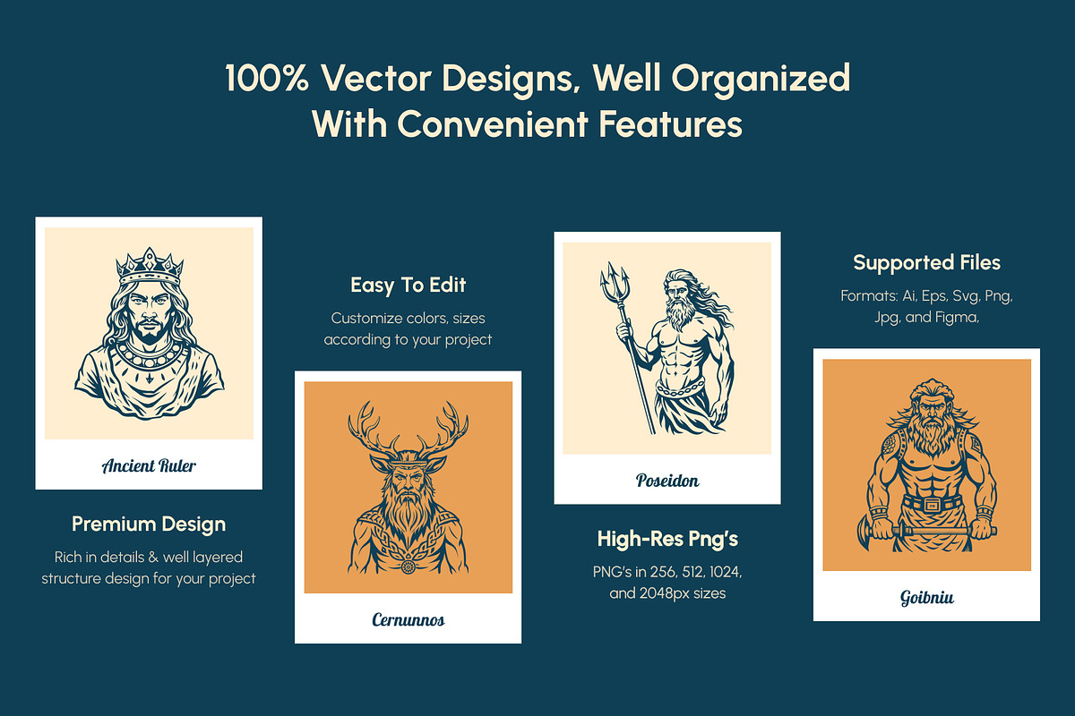 Vintage God Vector Illustration, a Person Illustration by Creative Stall (Photo 2 of 8)