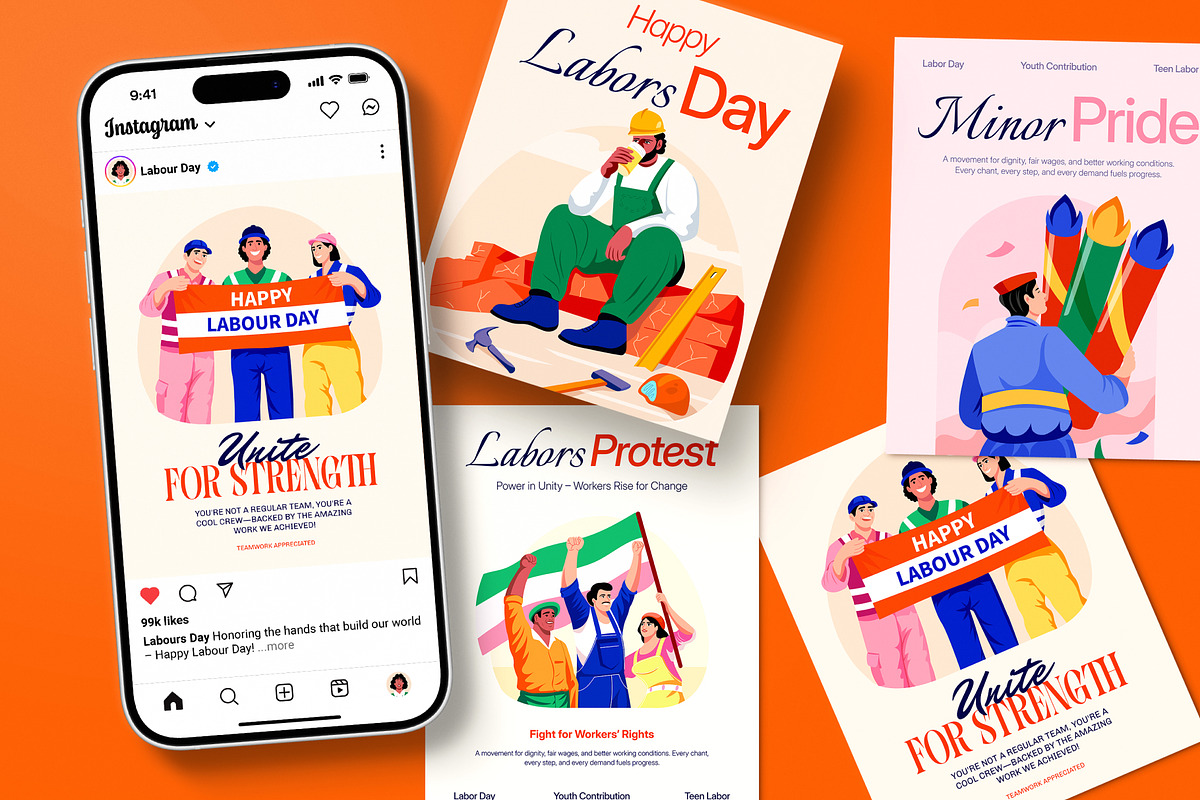 Labor Day Art, a Person Illustration by Prosymbols (Photo 3 of 9)