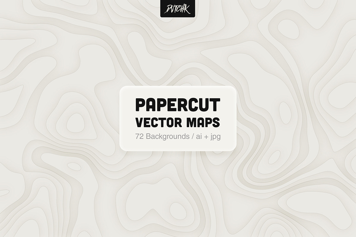 Papercut Topographic Vector Maps, a Background Graphic by dvtchk