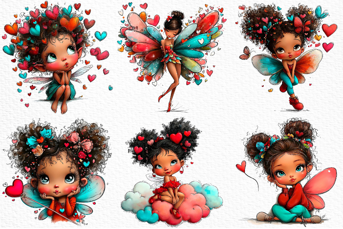 Valentines Fairy Clipart, an Illustration by Craft Nest (Photo 3 of 11)