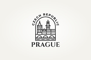 landmark icon of the charles bridge, a Branding & Logo Template by Blazybone
