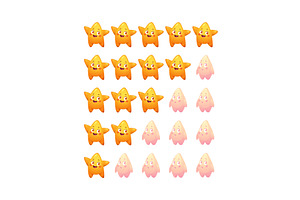 Rating stars. five stars with happy, an Illustration by Onyx