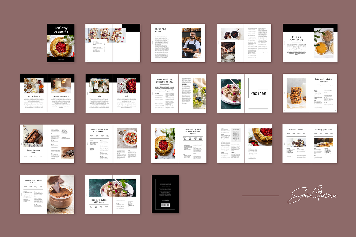 Healthy Desserts Recipe Book, a Magazine Template by SonaGeciova (Photo 19 of 19)