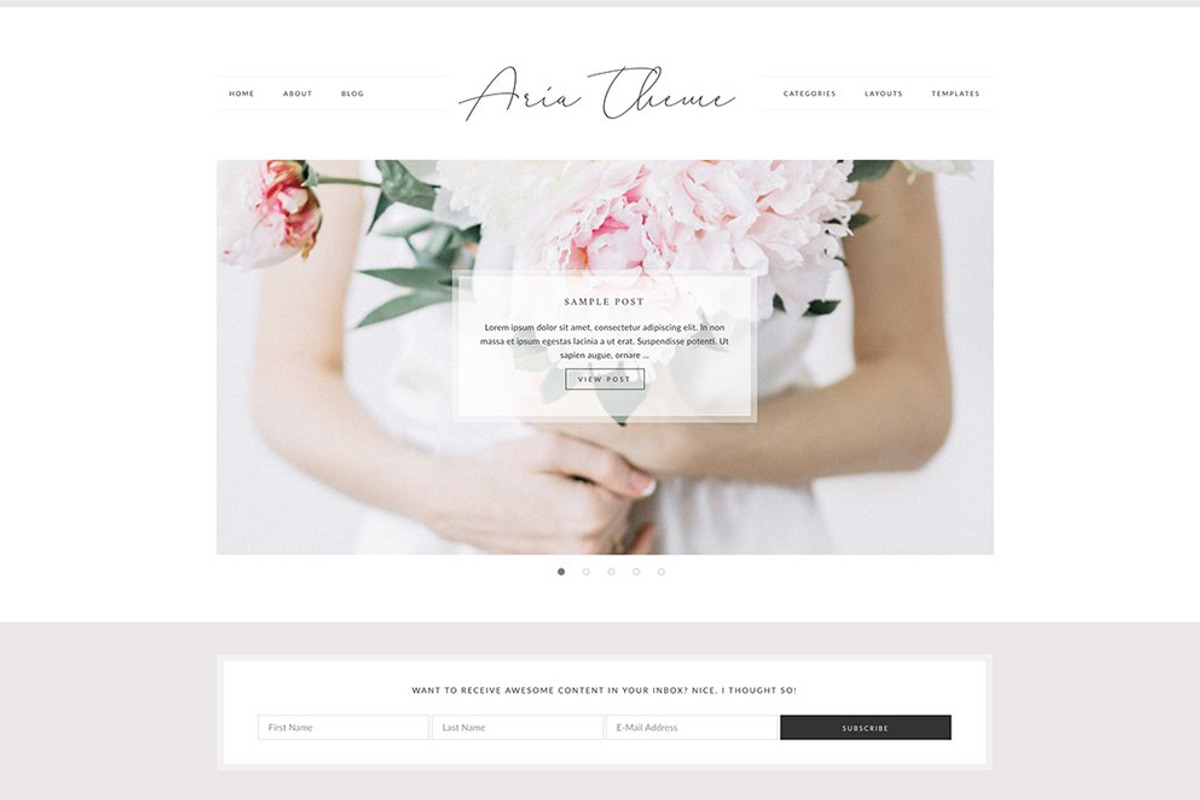 Aria - WordPress Theme, a WordPress Template by Bella Creative Studio (Photo 1 of 3)