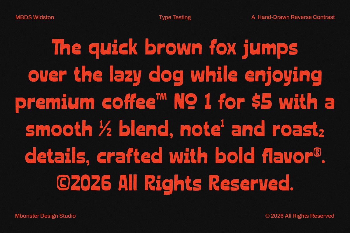 Widston — A Chunky Hand-Drawn Font, a Handwritten Font by Mbonster Design Studio (Photo 4 of 16)