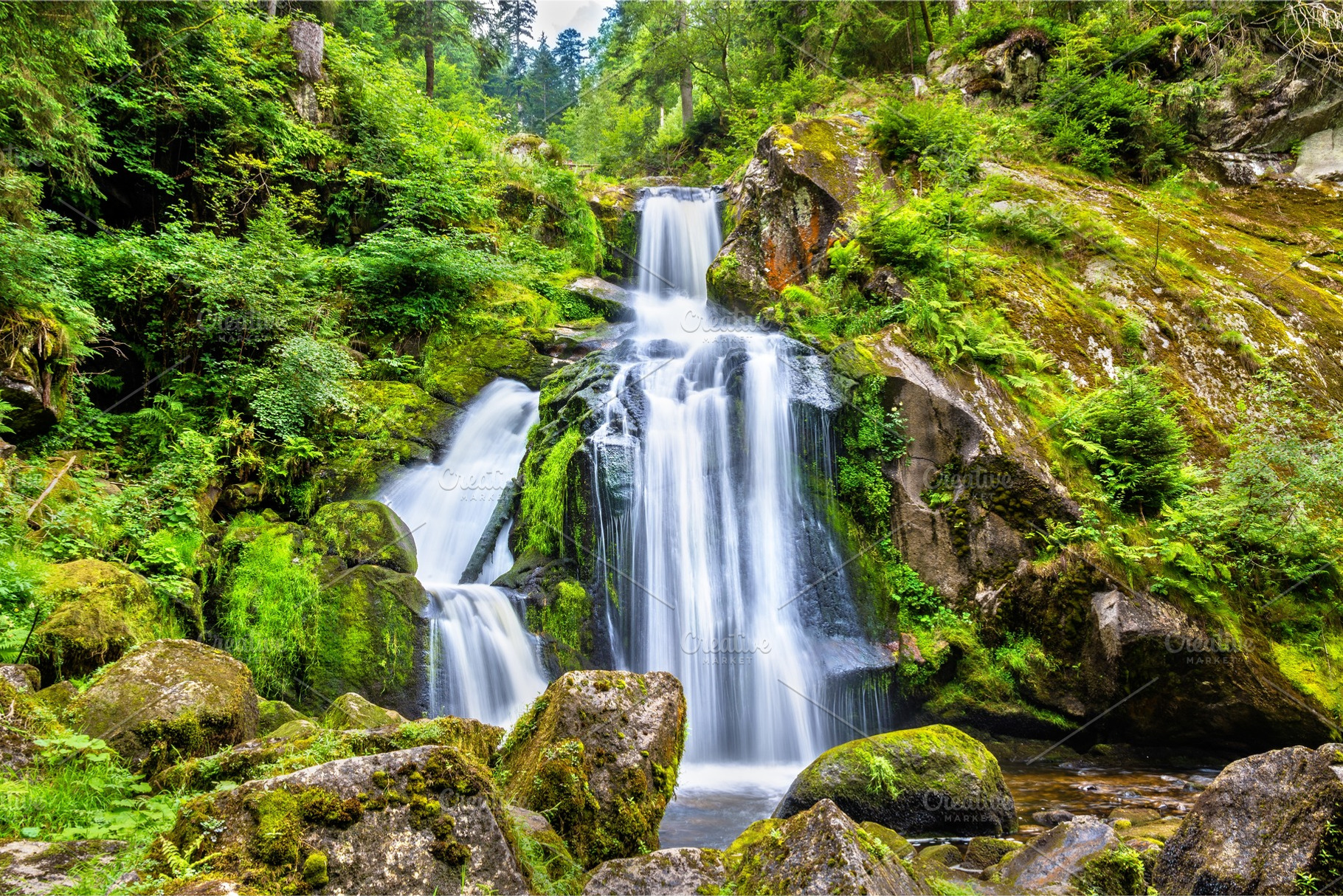 Triberg falls one of the highest containing river, forest, and germany, a Nature Photo by Leonid Andronov