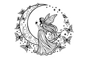Fairy Moon Butterfly Silhouette, an Object Illustration by Gaye Art (Thumbnail 14 of 31)