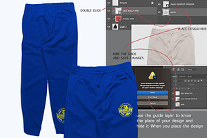 Back And Front Sweatpants PSD Mockup