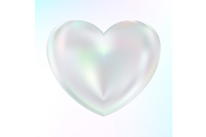 Holographic mother-of-pearl heart, an Illustration by Quarta