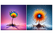 Microcosm Flower Idea T-shirt Print, a Background Graphic by IrySha (Thumbnail 3 of 5)