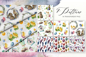 Happy Easter Watercolor Bundle