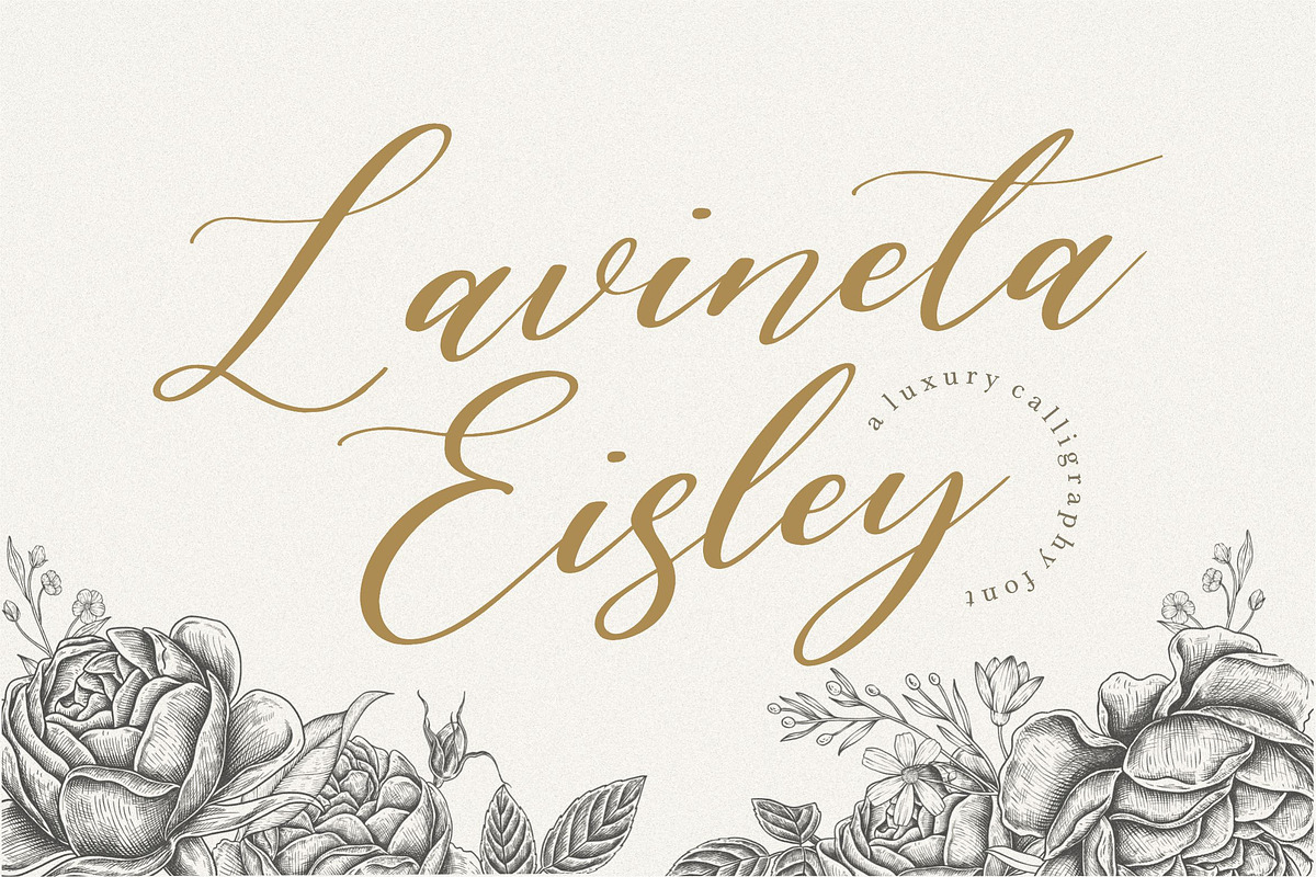 Lavineta Eisley - Calligraphy Font, a Script Font by Balpirick Studio (Photo 1 of 7)
