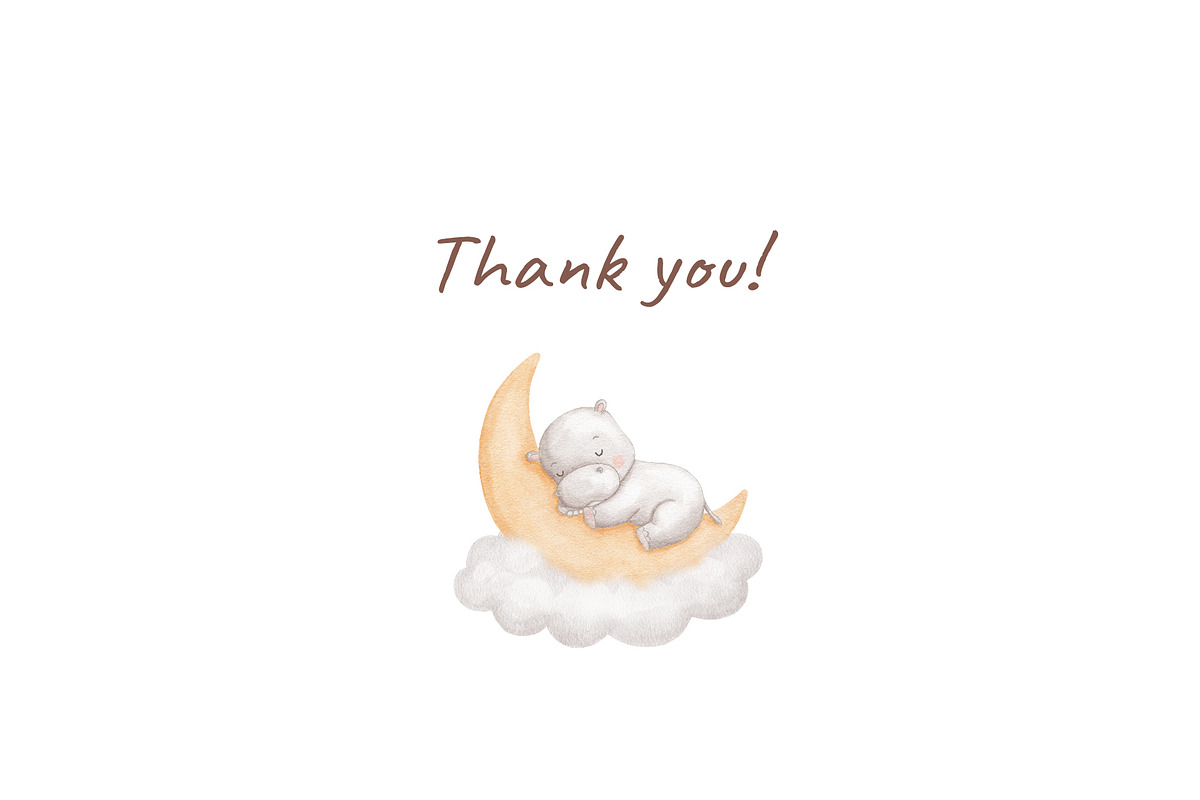 Watercolor sleeping baby animals, an Illustration by ElenaPlatovaArt (Photo 12 of 12)