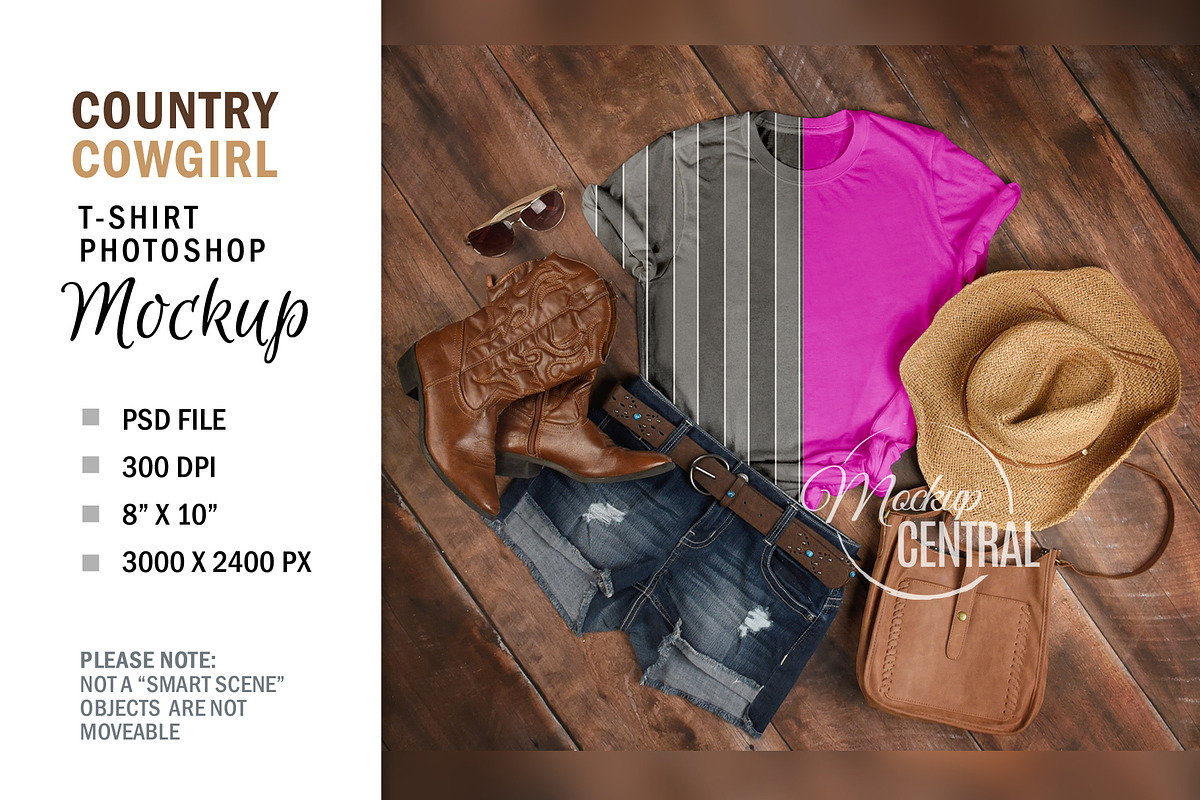Woman's Rustic Country Shirt Mockup, a Shirt Mockup by HaywireMedia & Mockups (Photo 2 of 2)