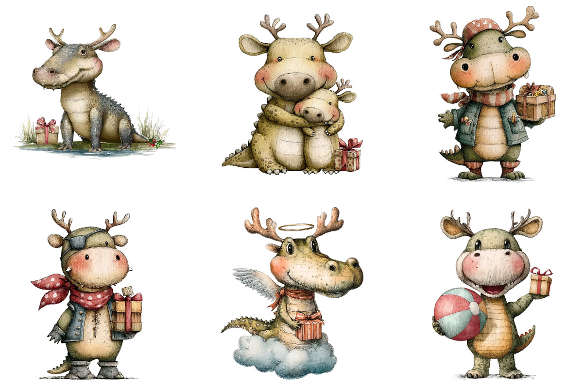 Watercolor Crocodile Clipart, an Illustration by DreamArtGraphic (Photo 3 of 5)