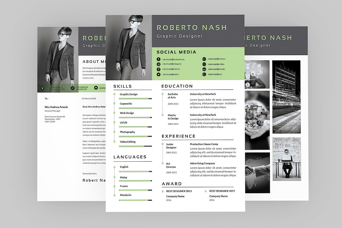 Hybrid Resume Designer, a Resume Template by AQR Studio (Photo 1 of 4)
