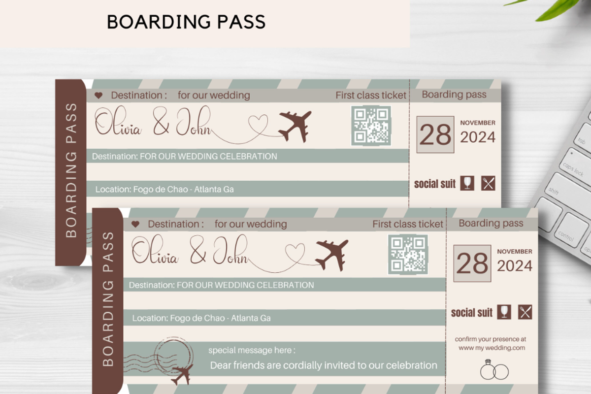 Editable Boarding Pass Template, a Card Template by YasdeyDesigns (Photo 6 of 7)
